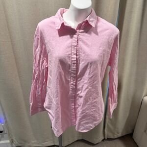 HOTOUCH Pink‎ Long Sleeve Button Down Shirt Womens XL